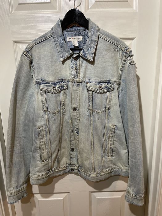 distressed denim jacket h&m