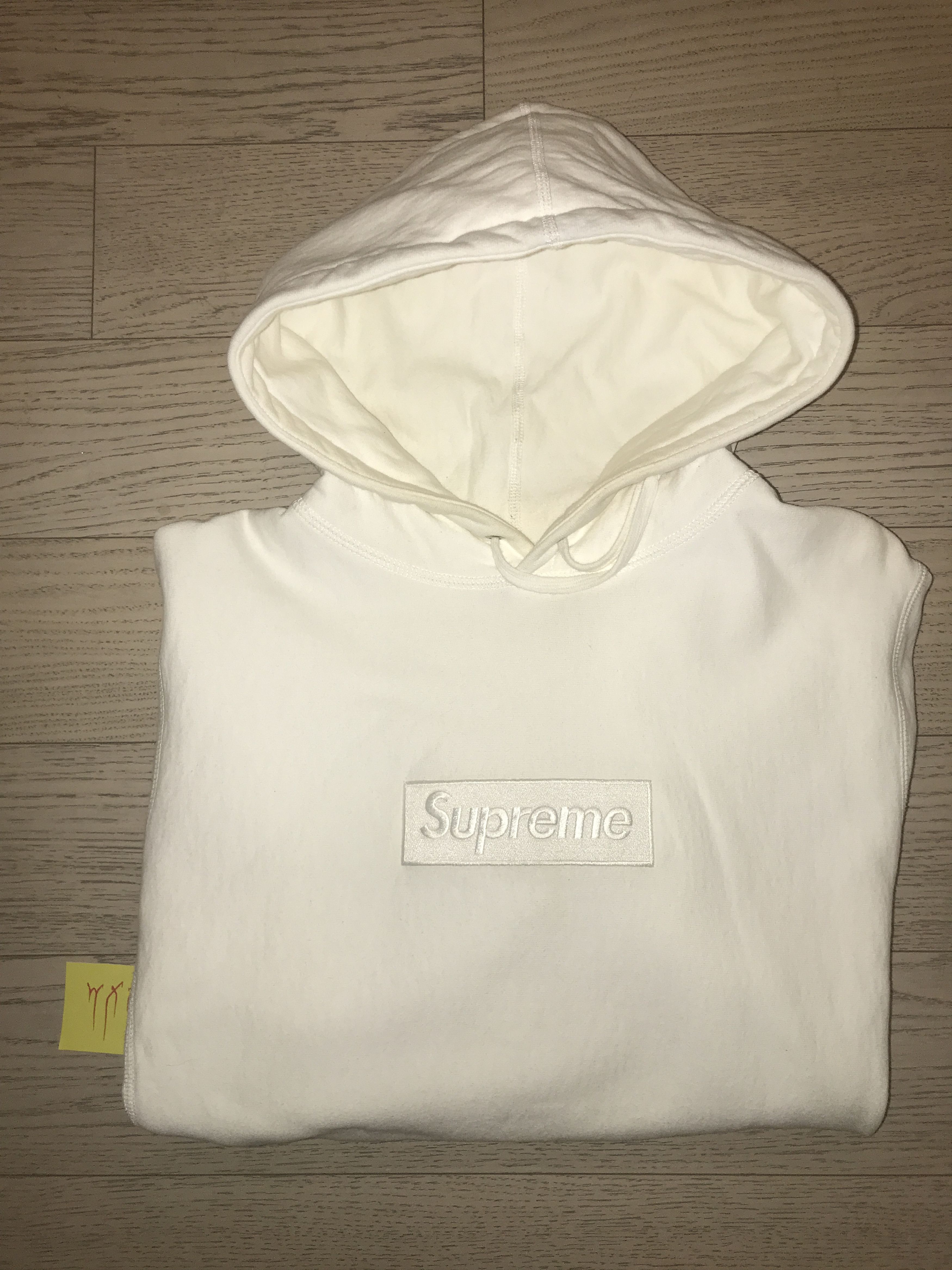 Supreme white tonal box logo hoodie on sale