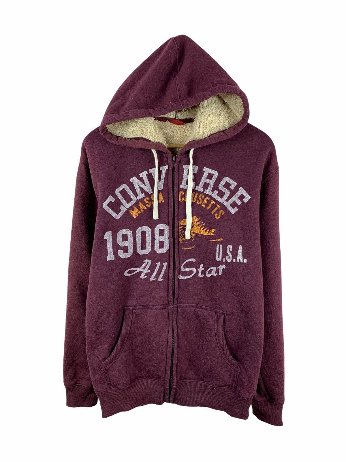 Converse × Vintage Converse Hoodie Sweatshirt Fleece Lining Size US L / EU 52-54 / 3 - 1 Thumbnail