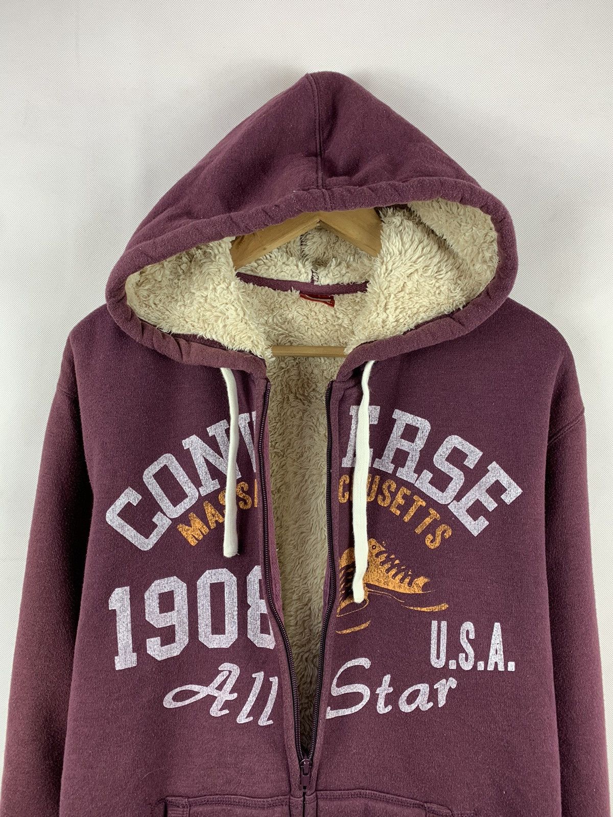 Converse × Vintage Converse Hoodie Sweatshirt Fleece Lining Size US L / EU 52-54 / 3 - 6 Thumbnail