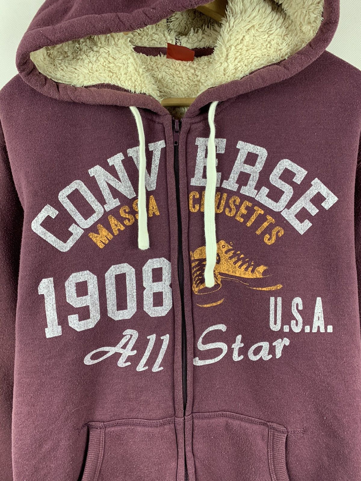 Converse × Vintage Converse Hoodie Sweatshirt Fleece Lining Size US L / EU 52-54 / 3 - 3 Thumbnail