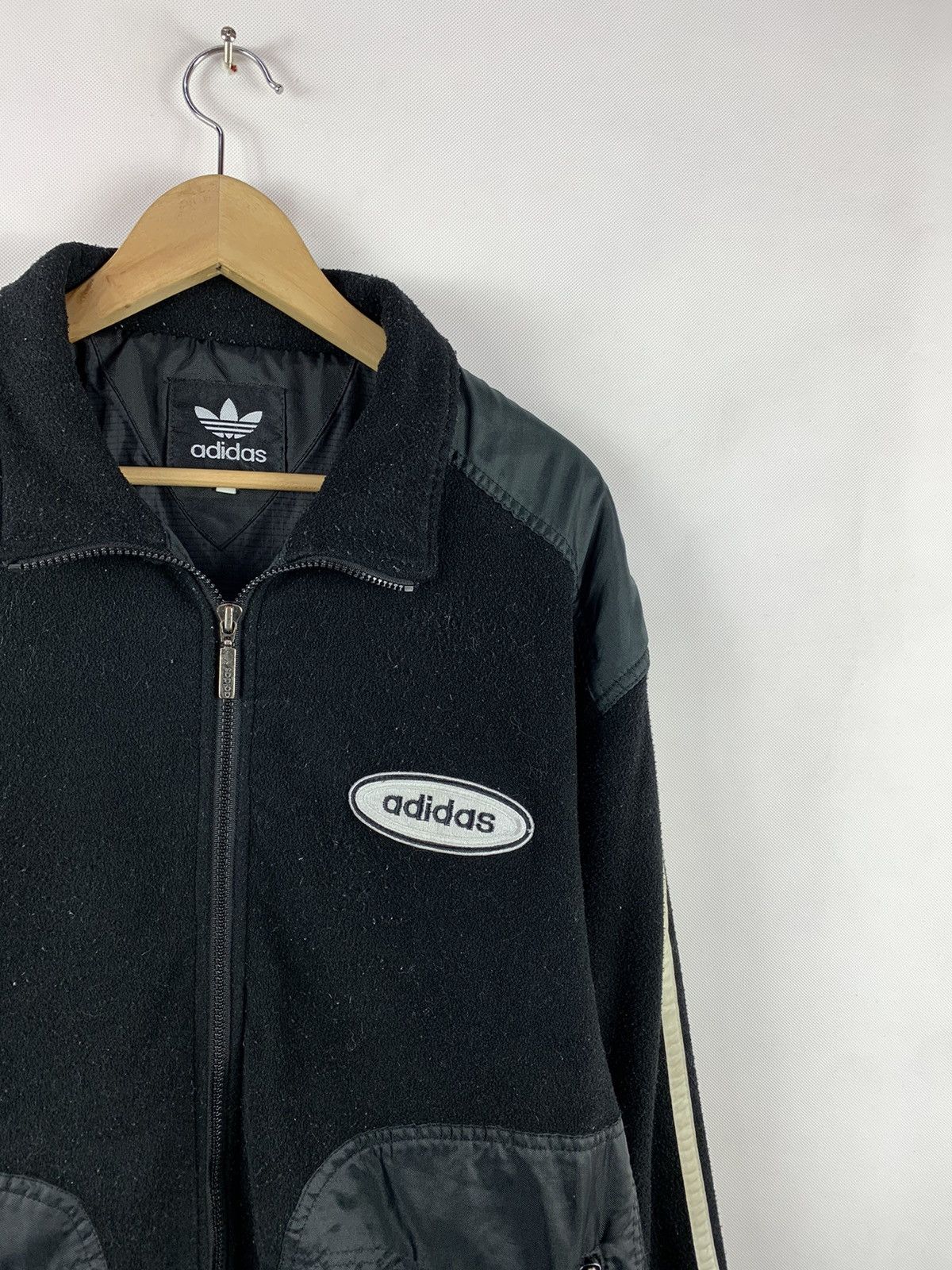 Adidas Vintage Adidas Wool Fleece Zipper Jacket Size US XL / EU 56 / 4 - 3 Thumbnail