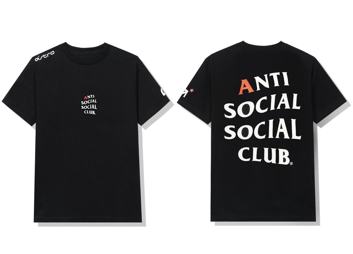 image of Anti Social Social Club x Astro Ds White Assc Astro Gaming Black Tee Bape Kith Ftp Fog Cdg (Size Me