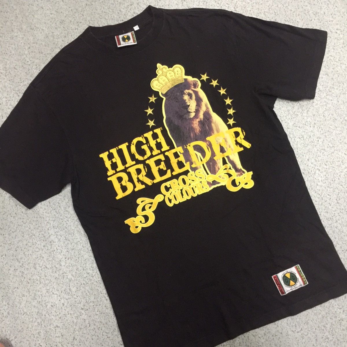 image of Vintage Cross Colours High Breeder Hip Hop Rap Tees Shirt in Black, Men's (Size Large)