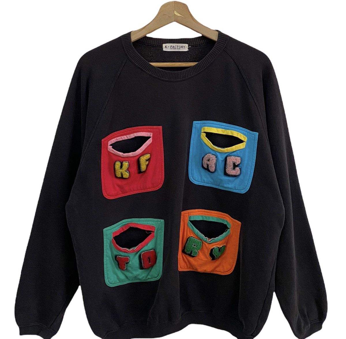 Japanese Brand 🔥K-FACTORY FOUR POCKET PATCHWORK PADDED ELBOW SWEATSHIRT Size US M / EU 48-50 / 2 - 3 Thumbnail