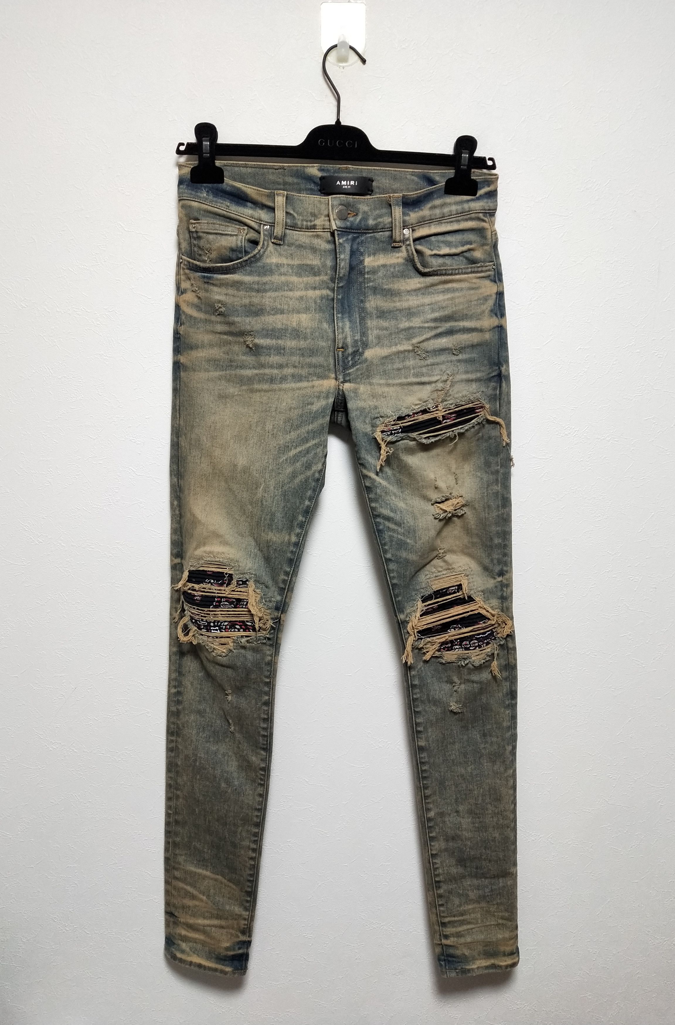 格安 Amiri Dirty Indigo MX1 Bandana Jeans | Grailed パンツ