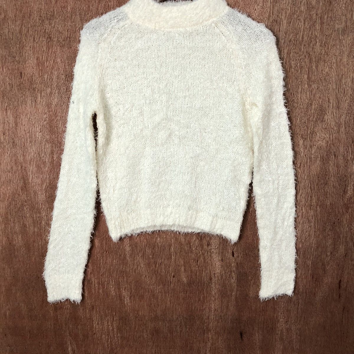 Homespun Knitwear × Japanese Brand × Vintage GU White Shagy Shaggy Fur Mohair Knitwear #6421 Size US S / EU 44-46 / 1 - 3 Thumbnail