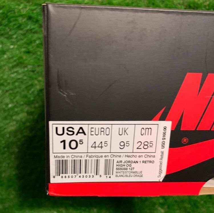 Nike Air Jordan 1 Retro High OG Storm Blue 2016 Size US 10.5 / EU 43-44 - 10 Thumbnail