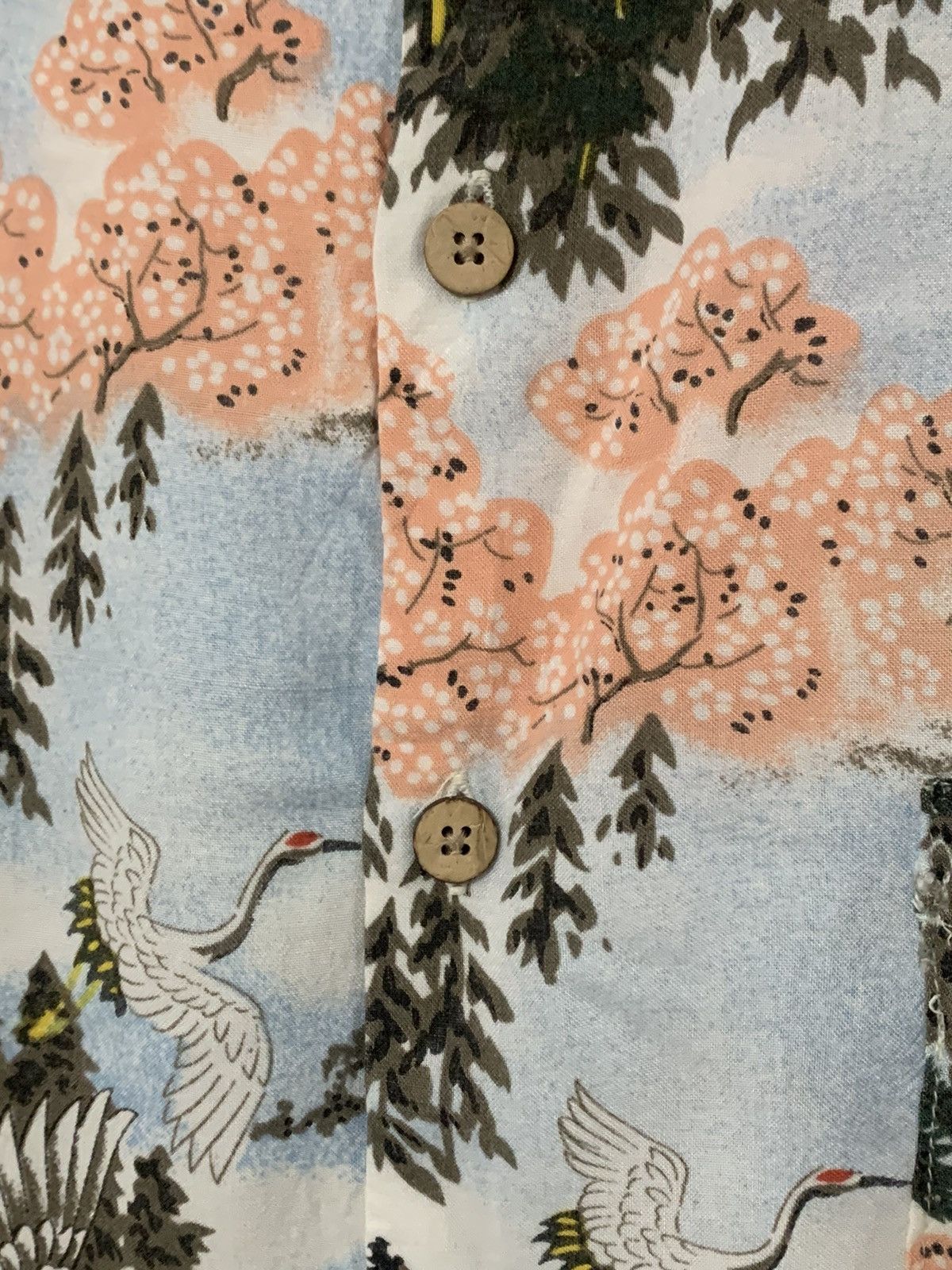 Japanese Brand Five Storeys Pagoda Pattern Rayon Hawaiian Shirt Size US M / EU 48-50 / 2 - 7 Thumbnail