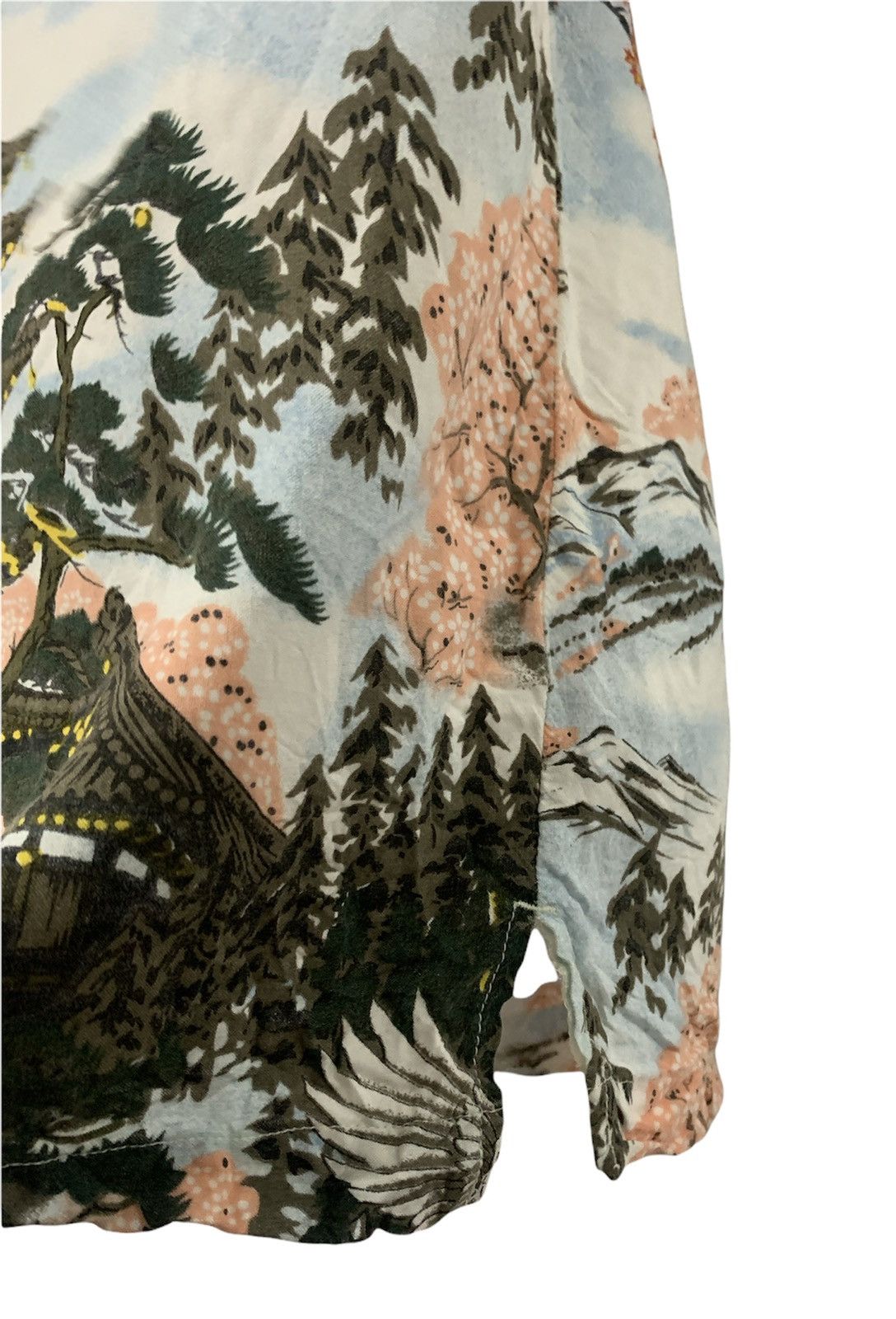 Japanese Brand Five Storeys Pagoda Pattern Rayon Hawaiian Shirt Size US M / EU 48-50 / 2 - 8 Thumbnail