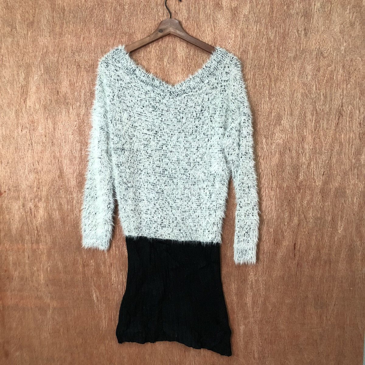 Homespun Knitwear × Japanese Brand Cecil Mcbee Long Grey Shag Shaggy Fur Mohair Knitwear #6411 Size US M / EU 48-50 / 2 - 7 Thumbnail