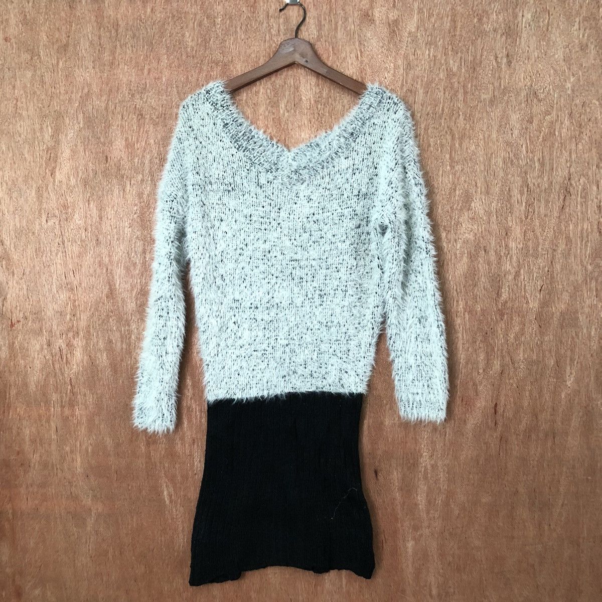 Homespun Knitwear × Japanese Brand Cecil Mcbee Long Grey Shag Shaggy Fur Mohair Knitwear #6411 Size US M / EU 48-50 / 2 - 1 Thumbnail