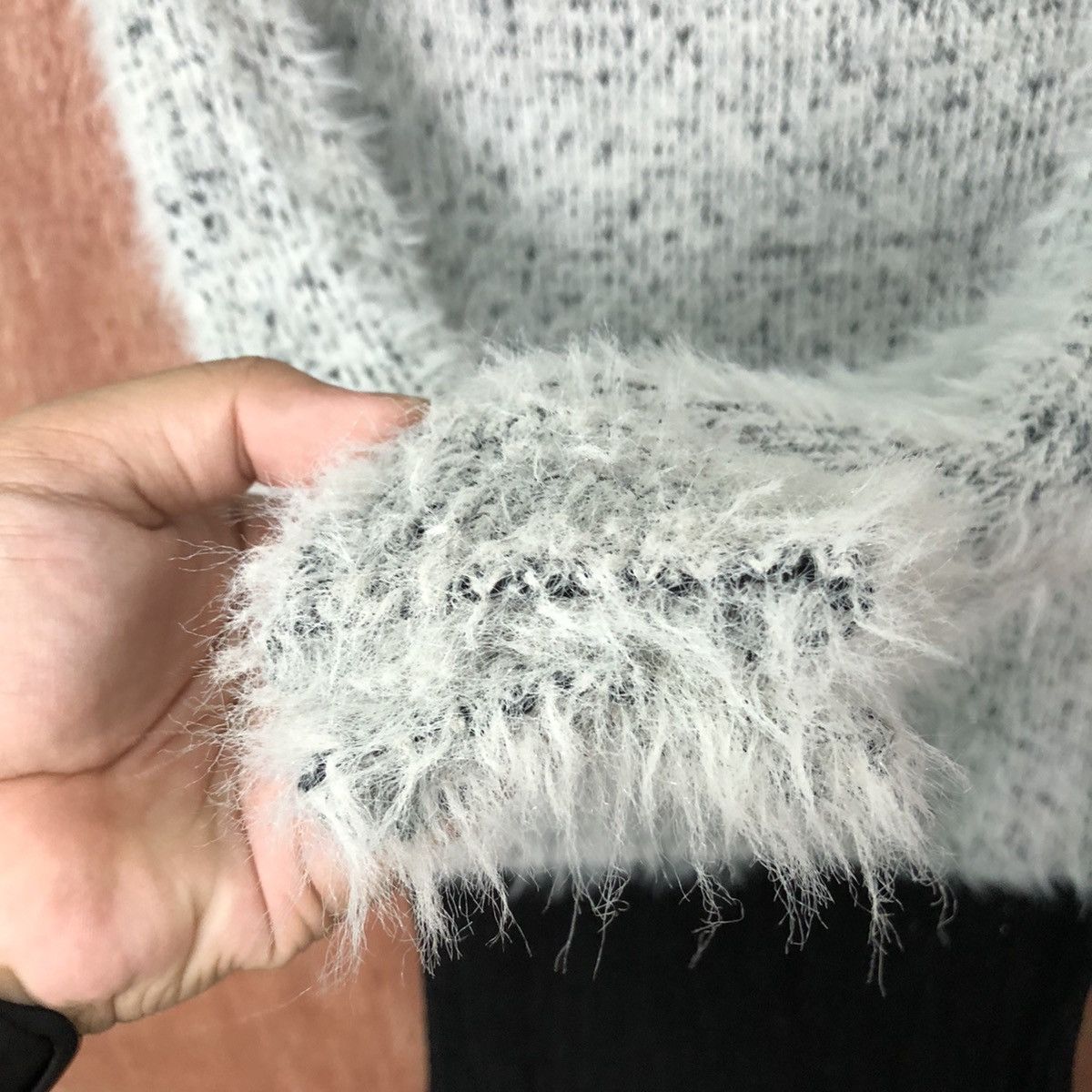 Homespun Knitwear × Japanese Brand Cecil Mcbee Long Grey Shag Shaggy Fur Mohair Knitwear #6411 Size US M / EU 48-50 / 2 - 4 Thumbnail