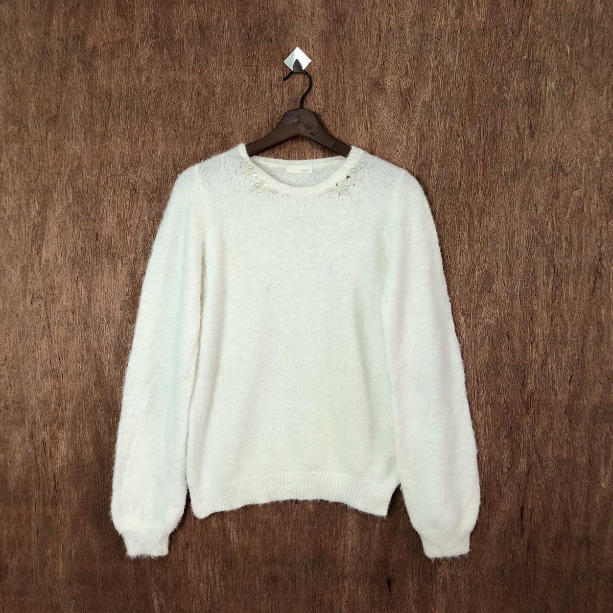 Index Index White Shag Shaggy Fur Mohair knitwear #6424 Size US M / EU 48-50 / 2 - 1 Thumbnail