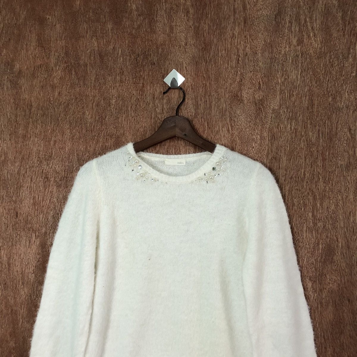 Index Index White Shag Shaggy Fur Mohair knitwear #6424 Size US M / EU 48-50 / 2 - 2 Thumbnail