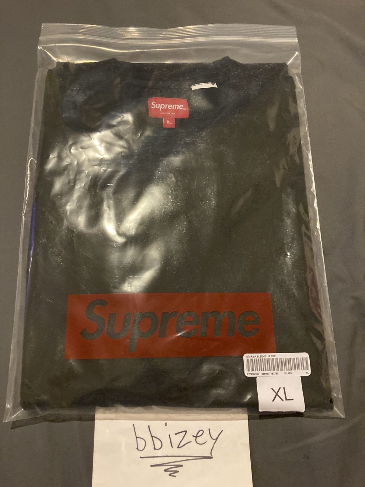 Supreme Intarsia Sleeve L/S Top Black XL