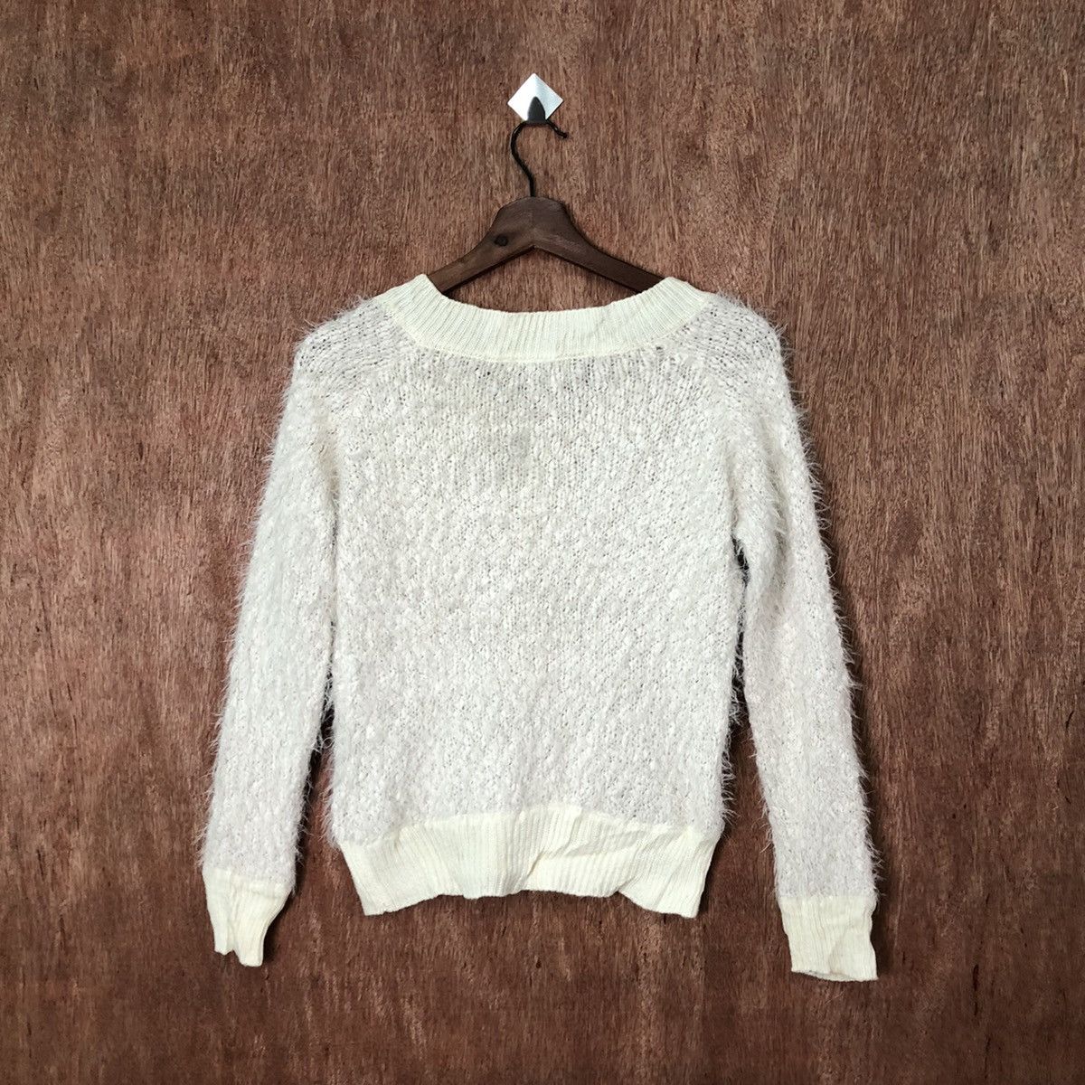Aran Isles Knitwear Alicia Pageboy White Shag Shaggy Fur Mohair Knitwear #6410 Size US XS / EU 42 / 0 - 7 Thumbnail