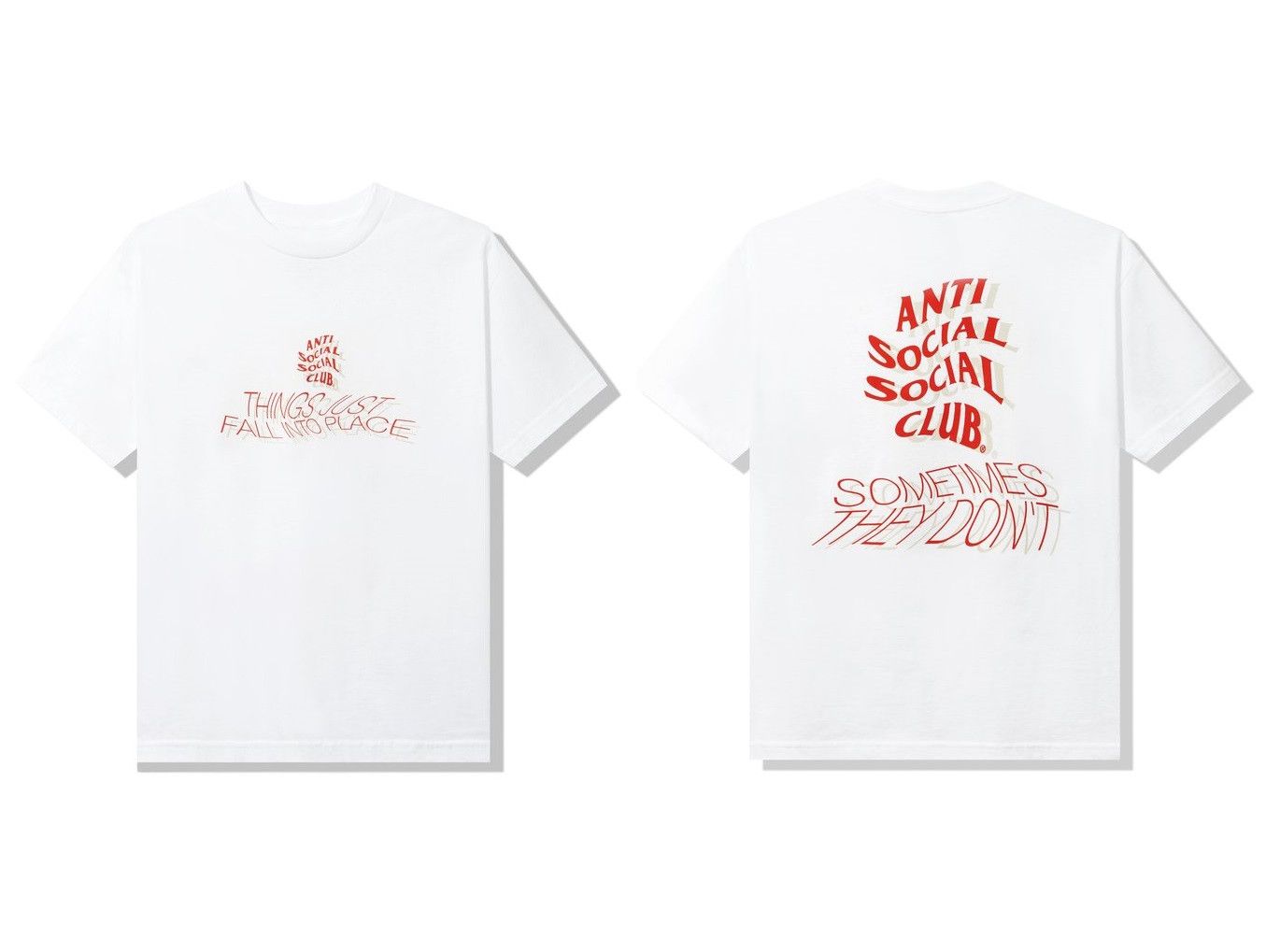 Anti Social Social Club DS Red ASSC Sometimes They Don't White Tee BAPE FTP FOG KITH Size US L / EU 52-54 / 3 - 6 Thumbnail