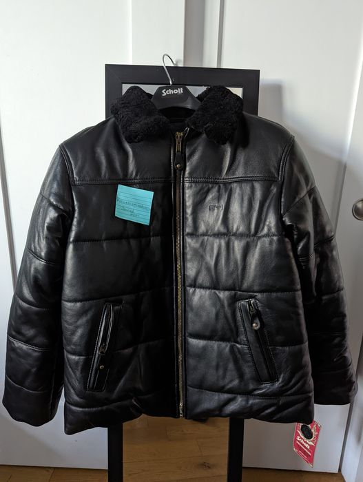 Supreme Supreme Schott Shearling Collar Leather Puffy Jacket | Grailed