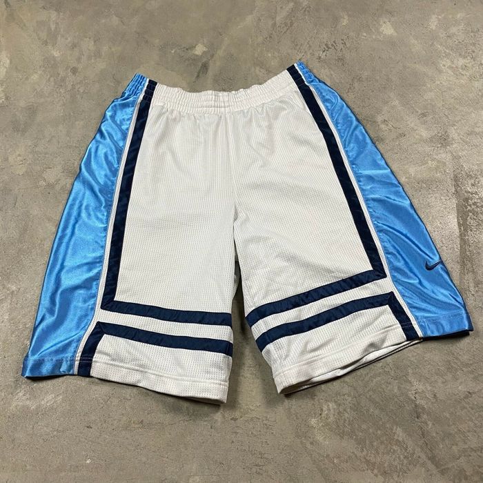 Nike 2000s VTG NIKE Basketball DAZZLE SHORTS SHINY XL White Glanz Silky