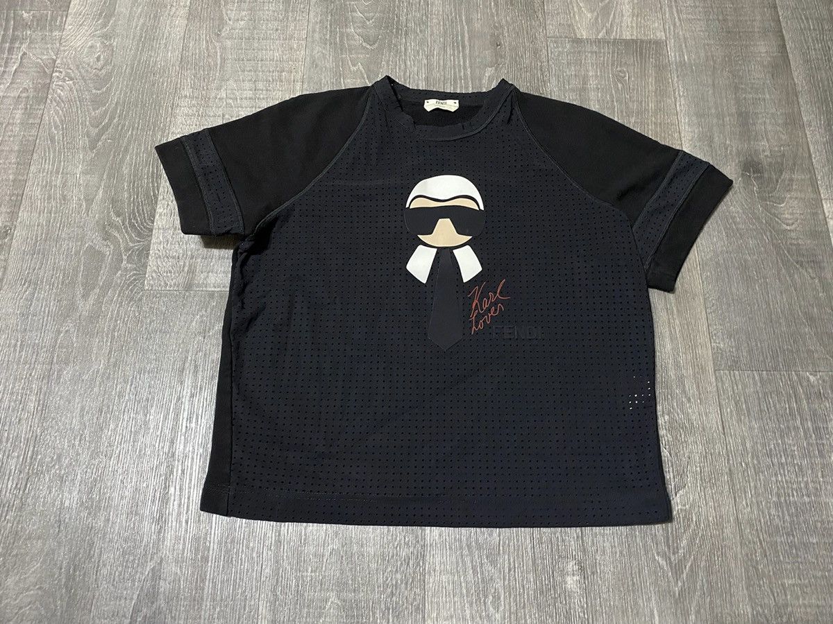 Fendi Fendi x Karl Lagerfeld mesh jersey t shirt rare Grailed