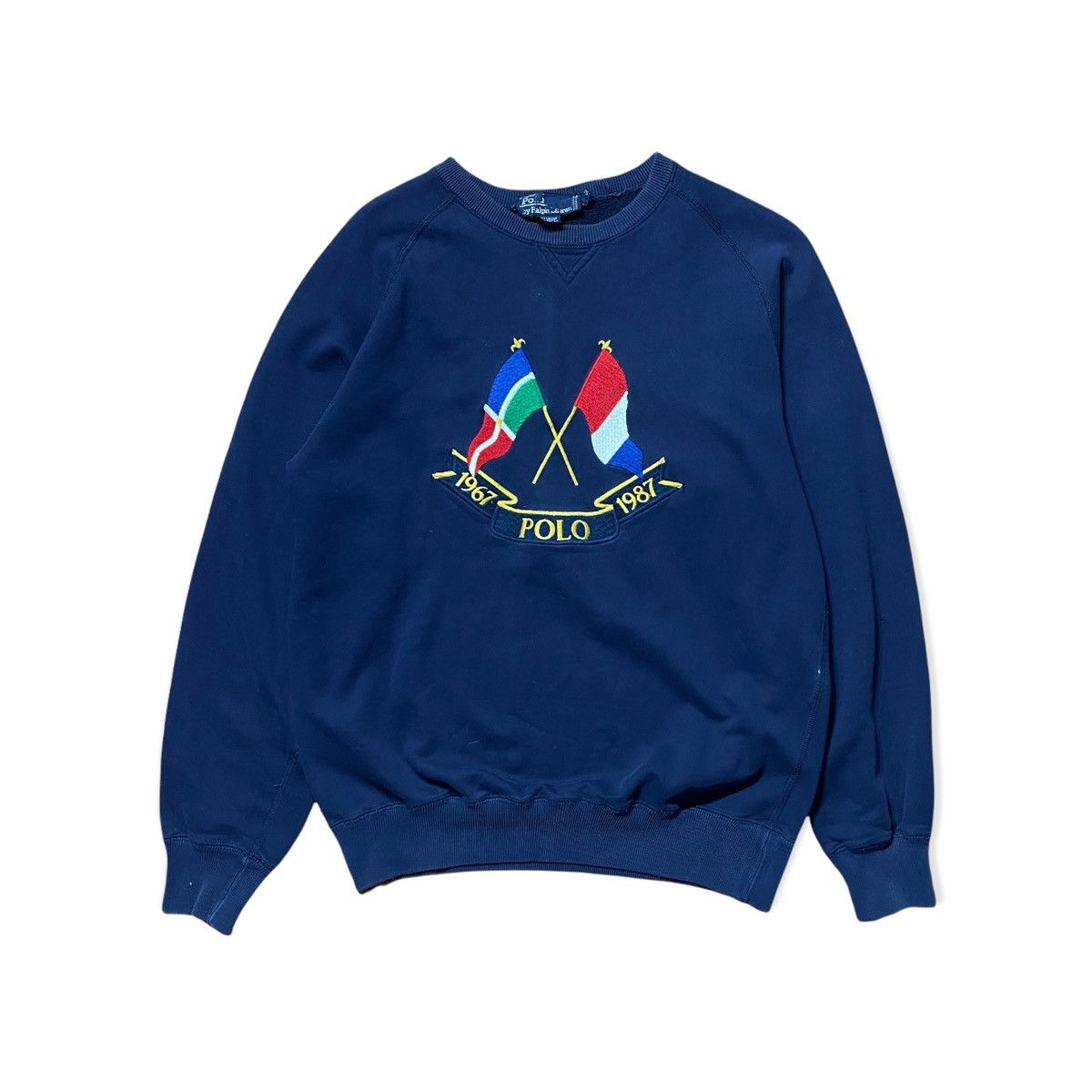 Listedd Vintage Notre Dame Distressed Arc Logo Crewneck Sweatshirt