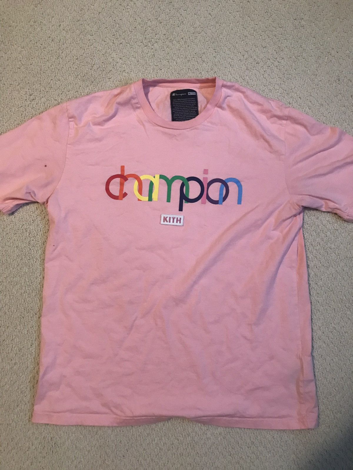 Champion Kith Kith x Champion Rainbow Logo Tee Grailed