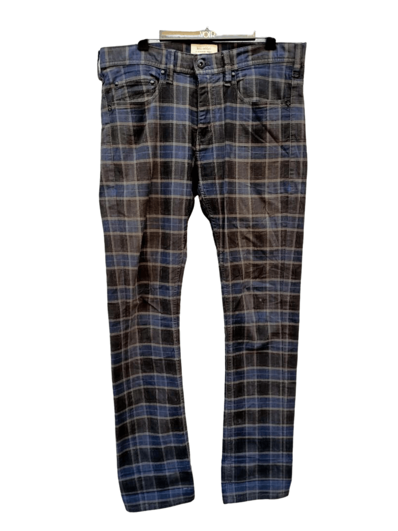 Designer × Japanese Brand Japanese Hiromichi Nakano Blue Plaid Tartan Skinny Pants Size US 33 - 1 Thumbnail