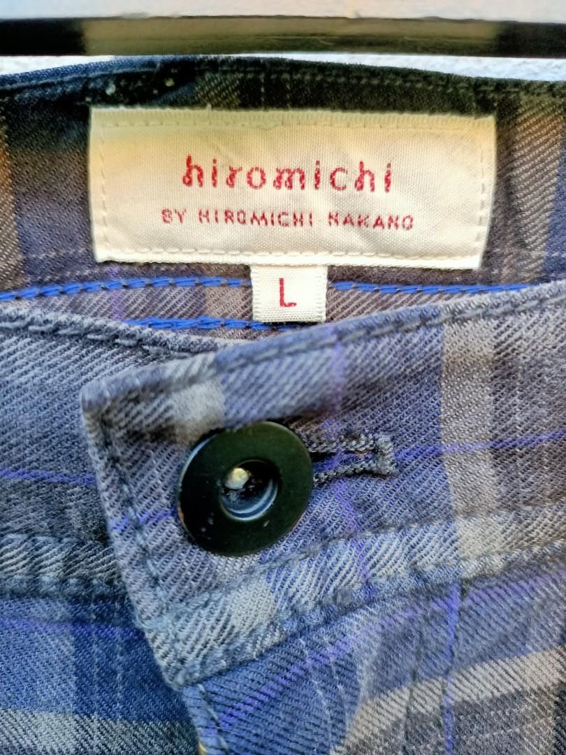 Designer × Japanese Brand Japanese Hiromichi Nakano Blue Plaid Tartan Skinny Pants Size US 33 - 3 Thumbnail
