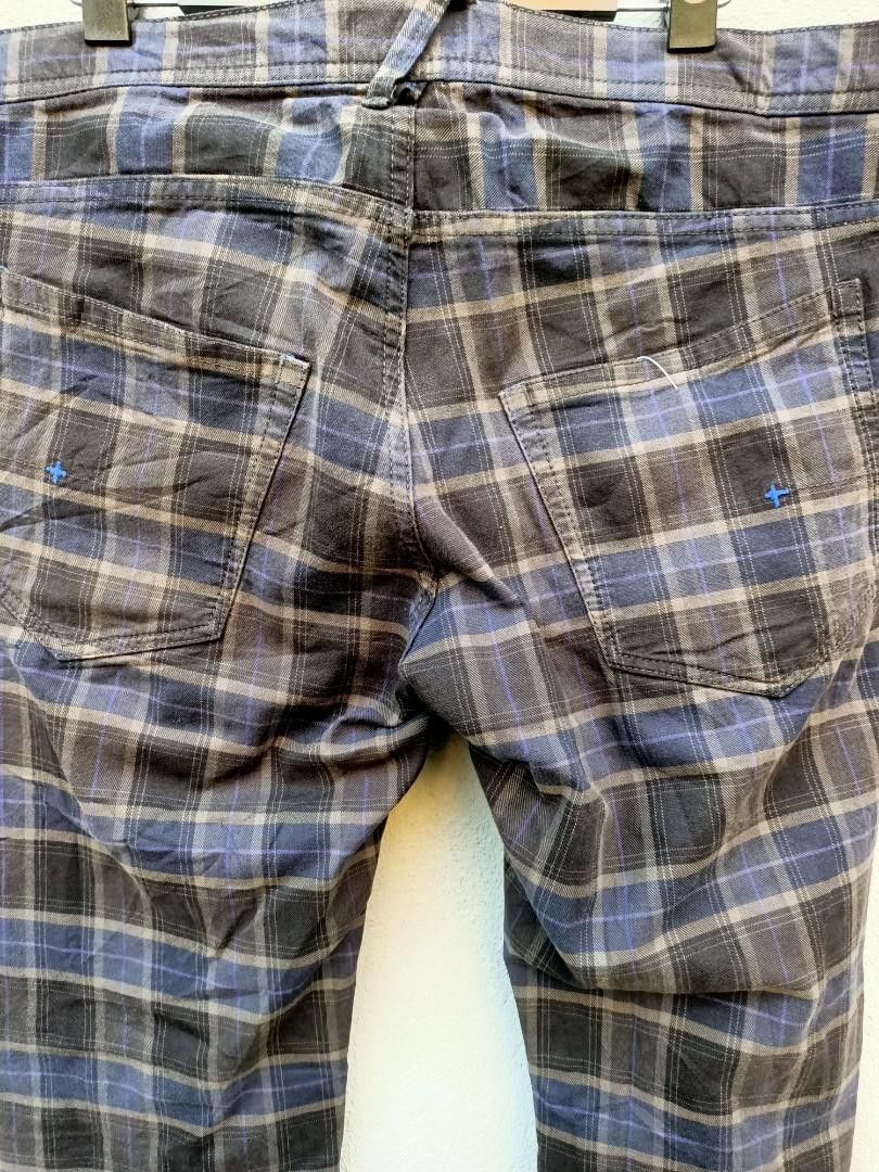 Designer × Japanese Brand Japanese Hiromichi Nakano Blue Plaid Tartan Skinny Pants Size US 33 - 6 Thumbnail