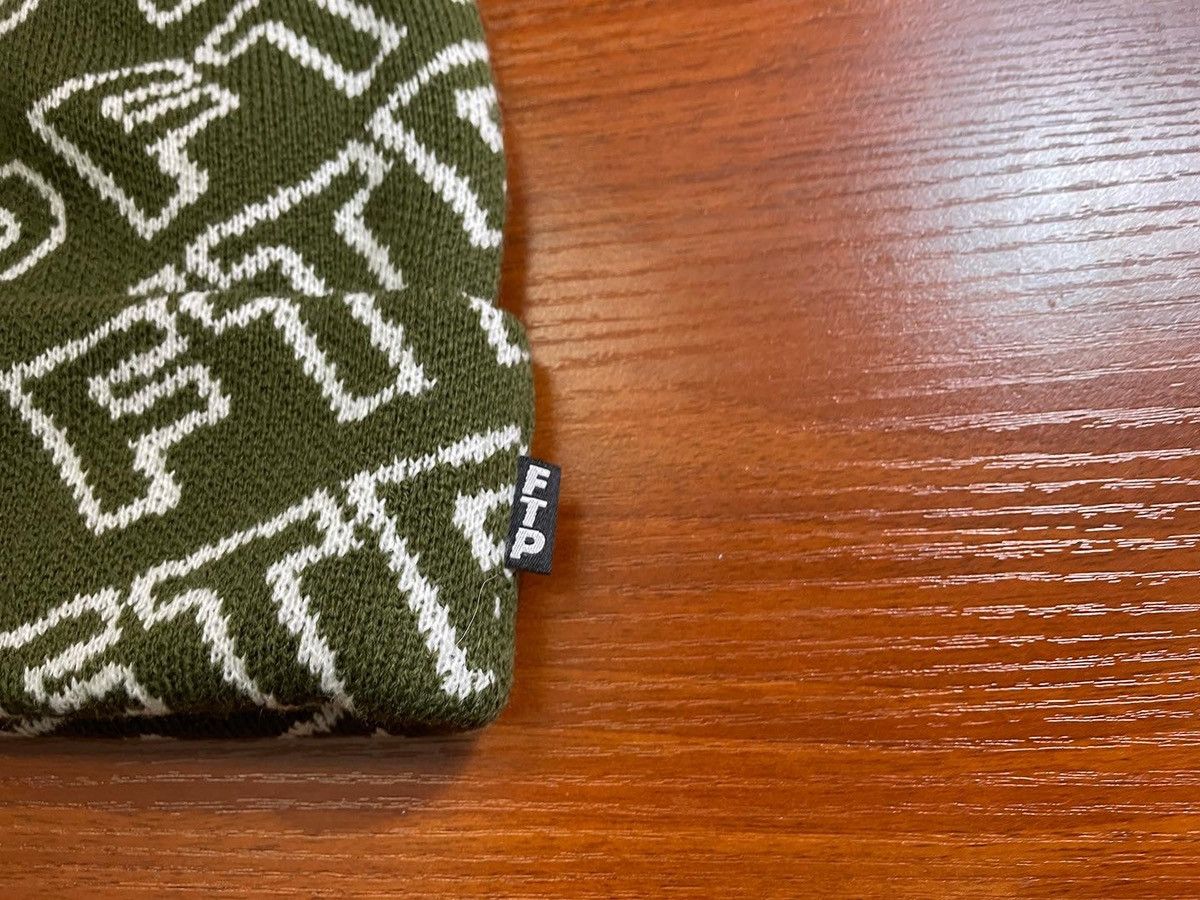 Fuck The Population FTP ALL OVER OUTLINE LOGO BEANIE(OLIVE) Size ONE SIZE - 3 Thumbnail