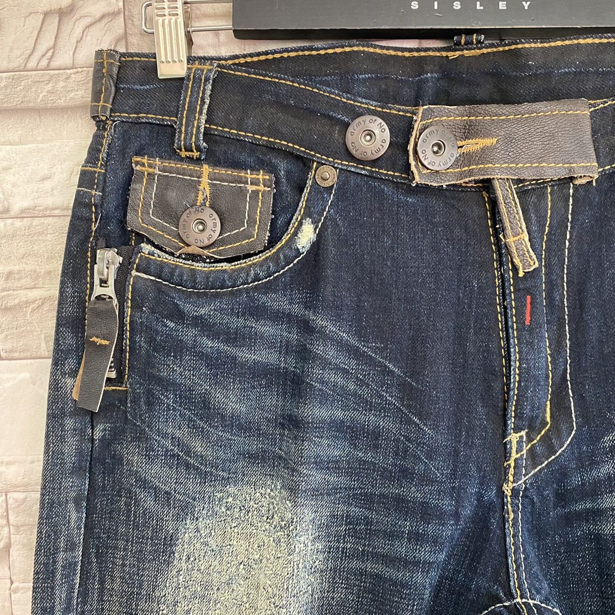 Japanese Brand ARMY OF NO JAPAN Denim Leather zipper Nice Design Size US 34 / EU 50 - 5 Thumbnail
