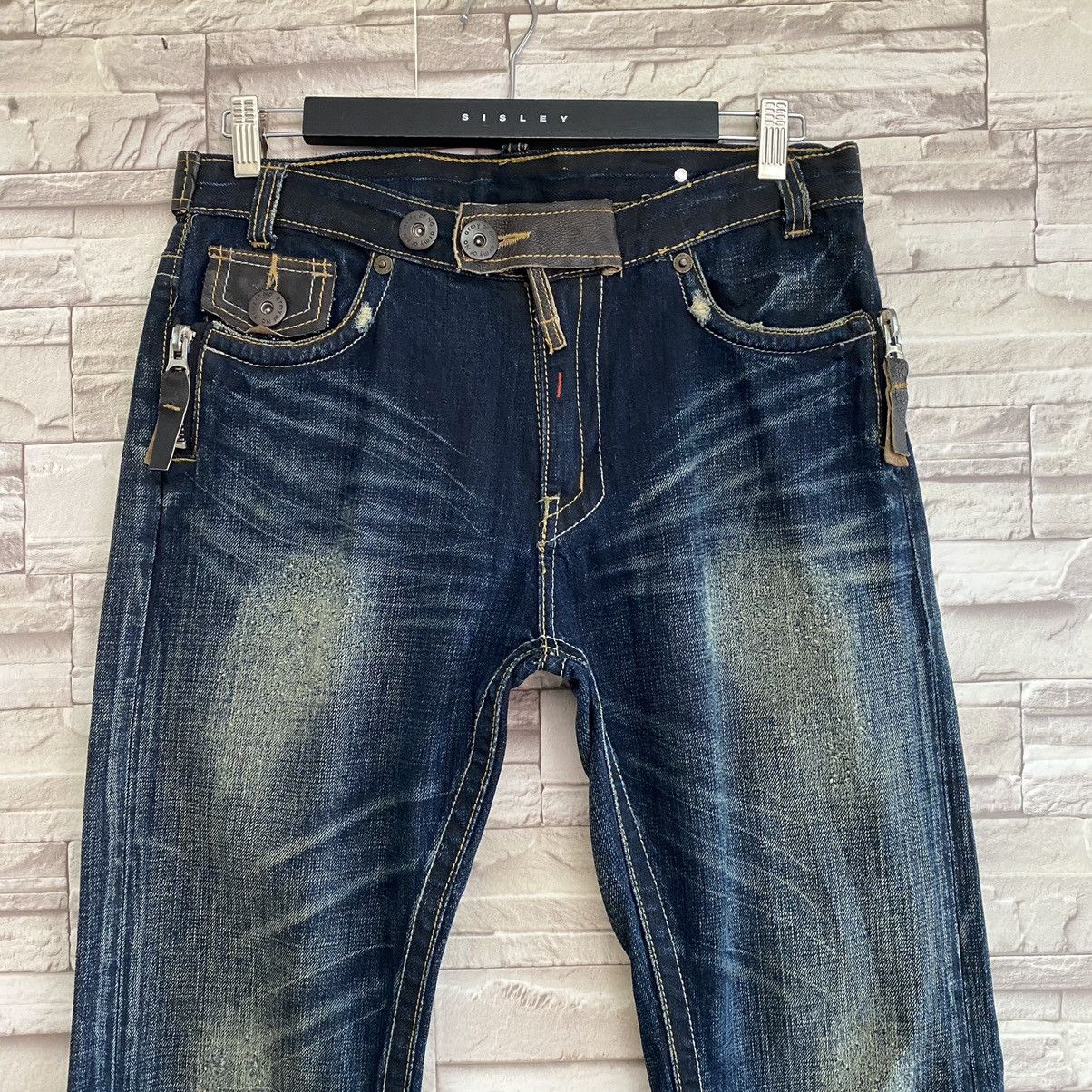 Japanese Brand ARMY OF NO JAPAN Denim Leather zipper Nice Design Size US 34 / EU 50 - 4 Thumbnail