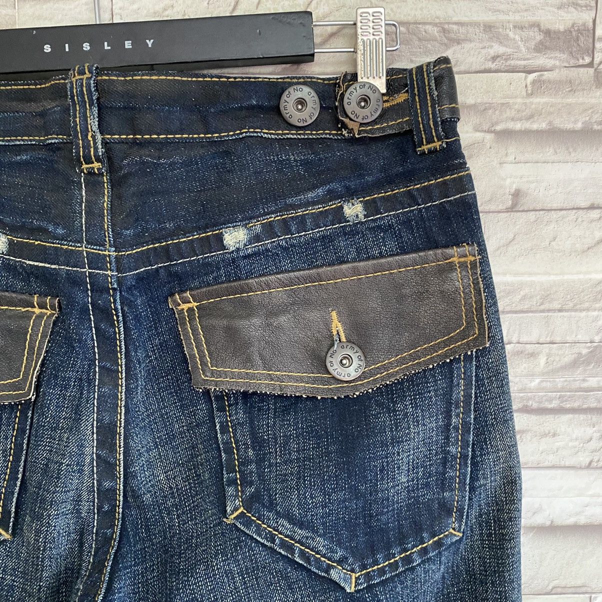 Japanese Brand ARMY OF NO JAPAN Denim Leather zipper Nice Design Size US 34 / EU 50 - 12 Thumbnail