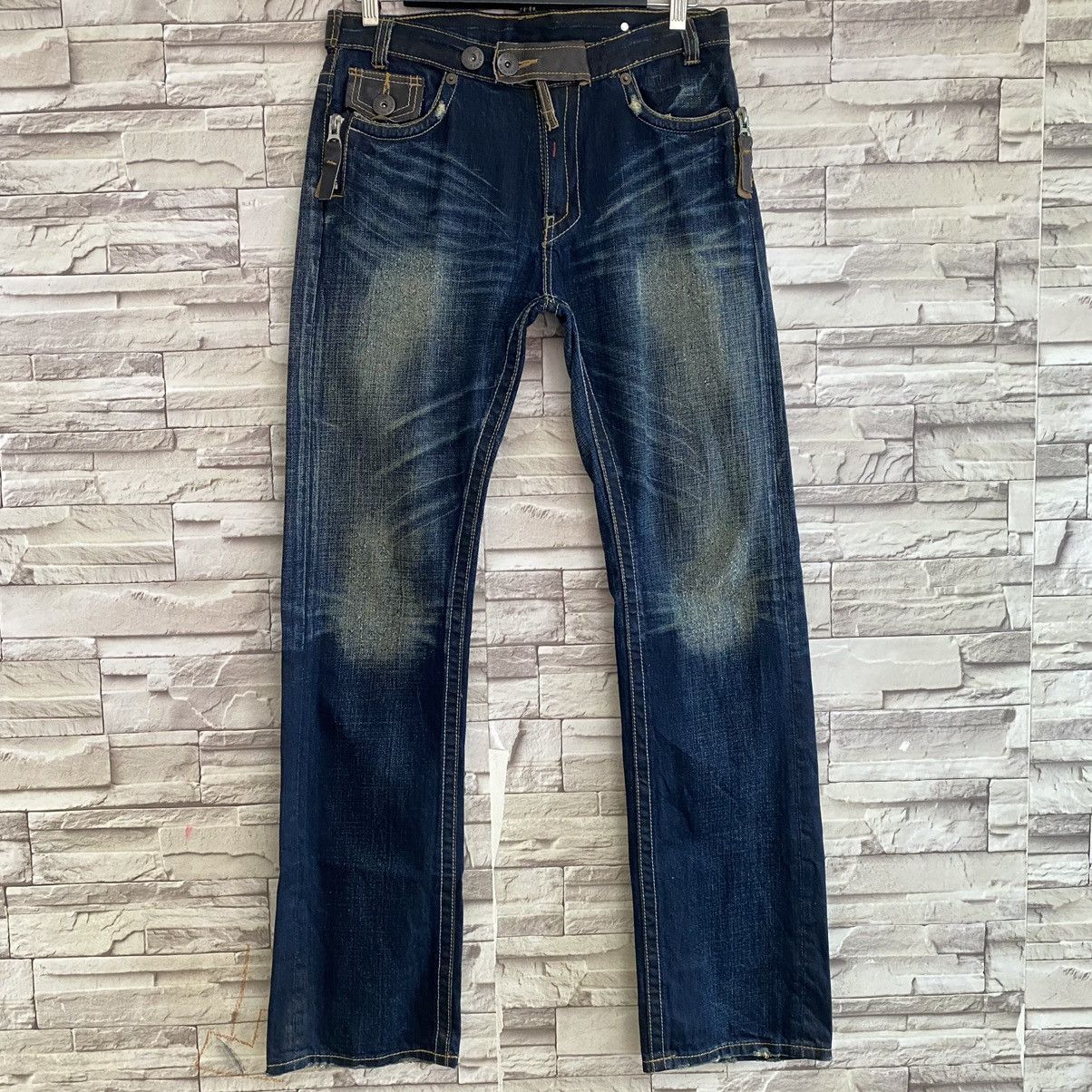 Japanese Brand ARMY OF NO JAPAN Denim Leather zipper Nice Design Size US 34 / EU 50 - 3 Thumbnail
