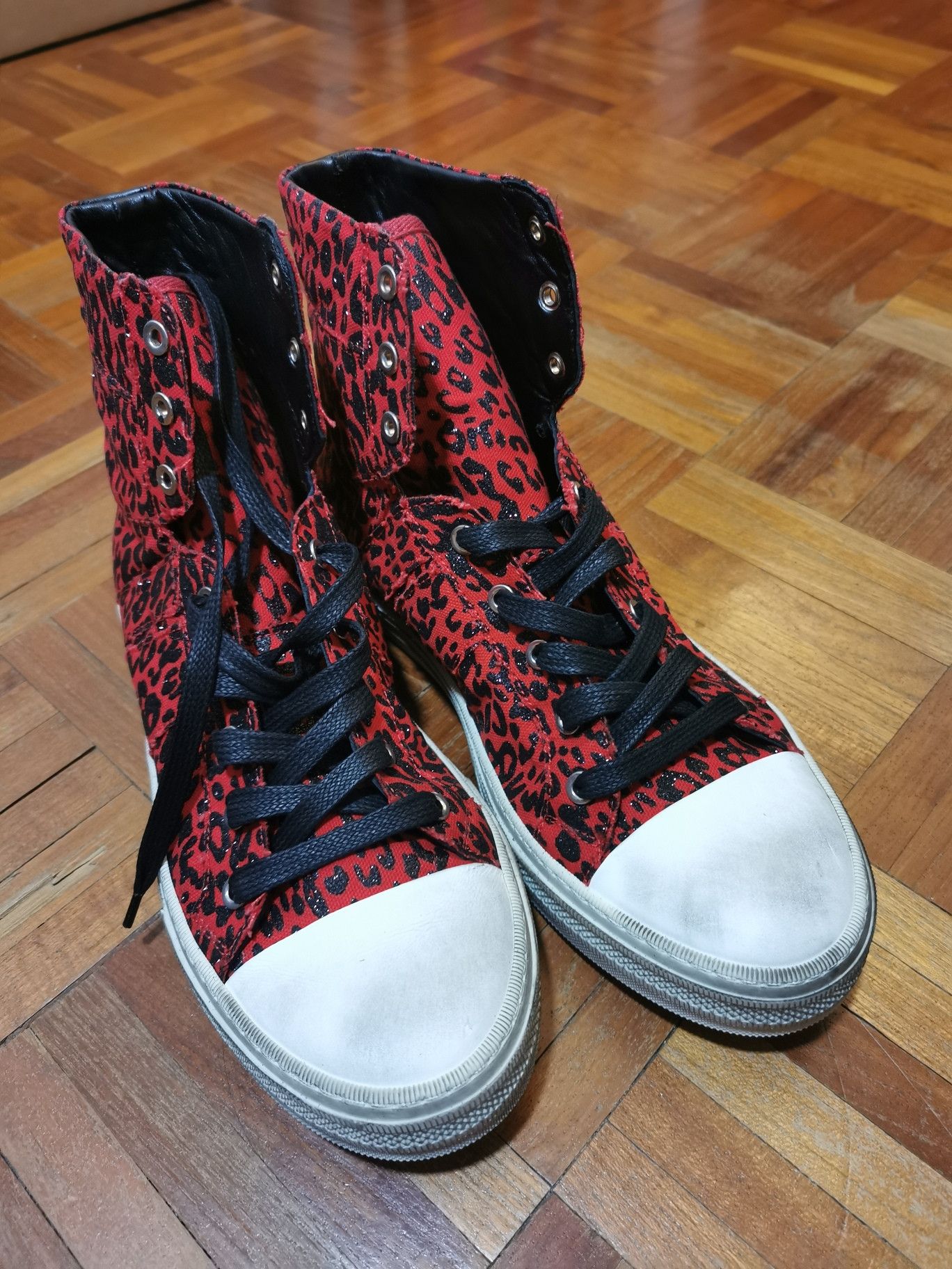 Amiri Amiri Red Leopard Glitter Hi top Size US 10 / EU 43 - 1 Thumbnail