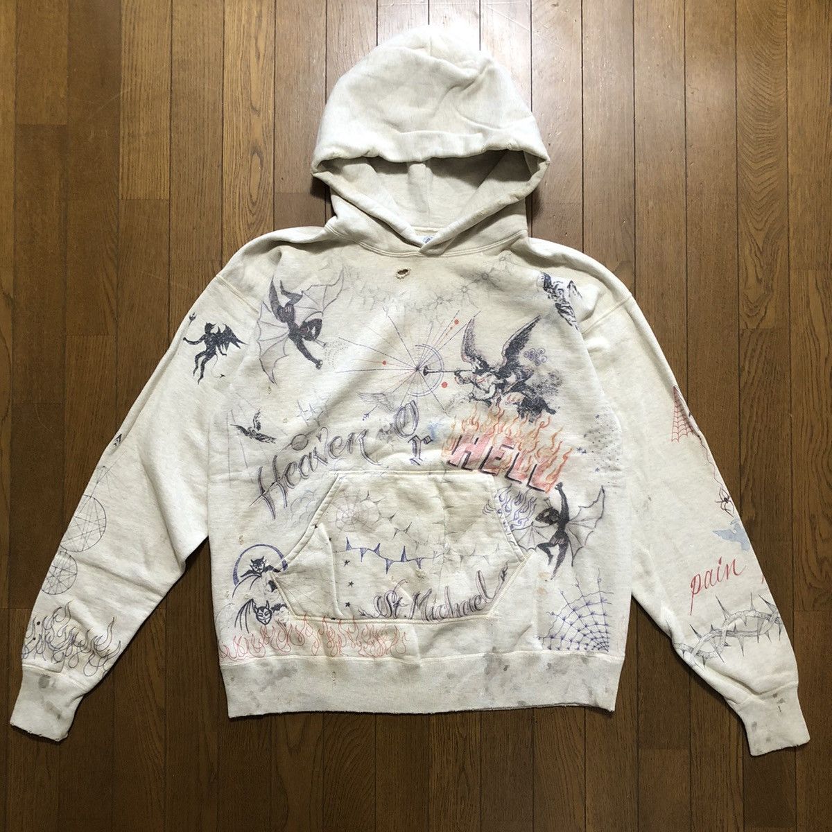 Saint Michael Saint Michael Dr.Woo Graffiti Hoodie | Grailed