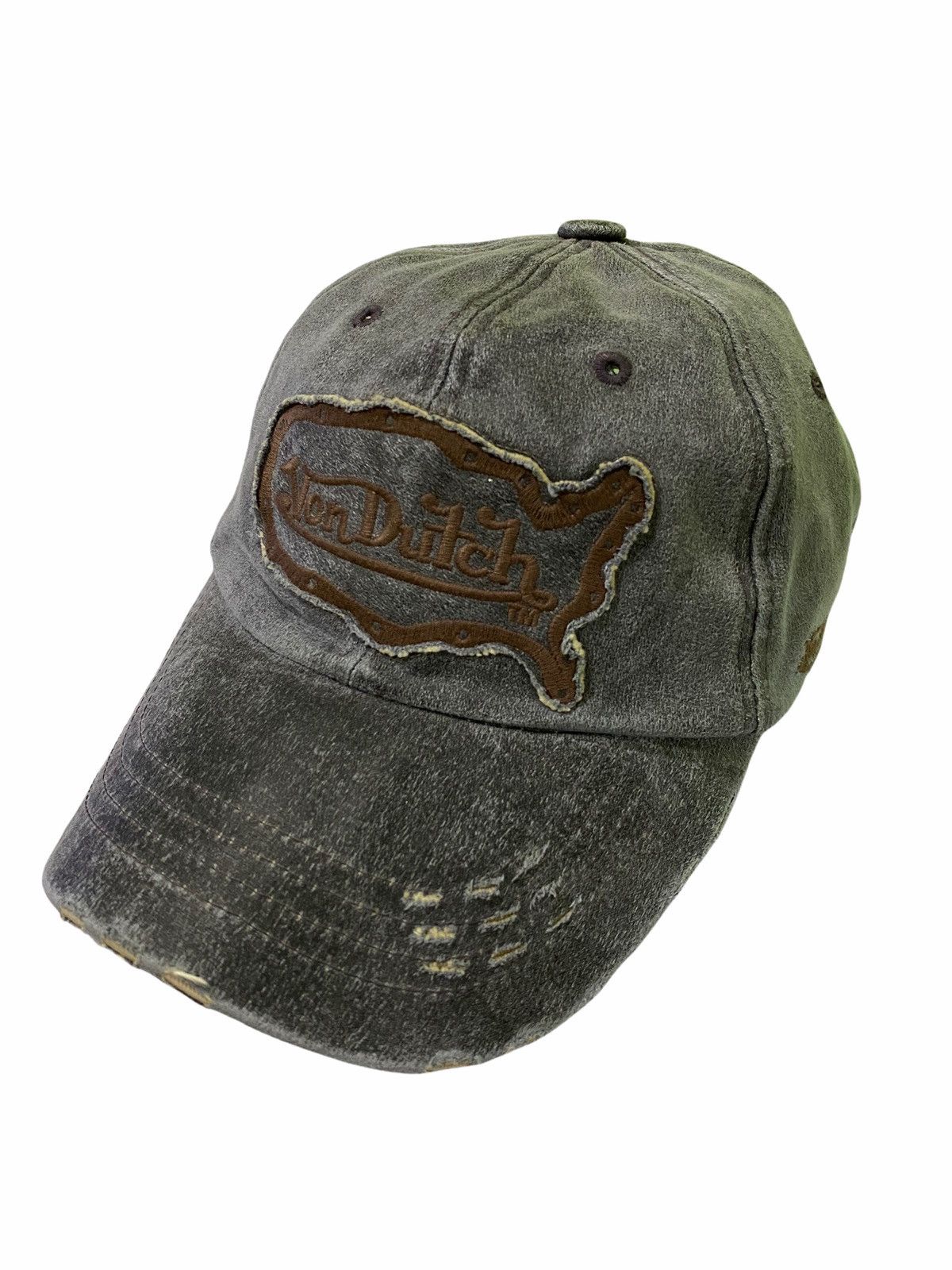 【SALE】y2k Von Dutch effect real leather Von Dutch Von Dutch leather trucker hat / cap | Grailed