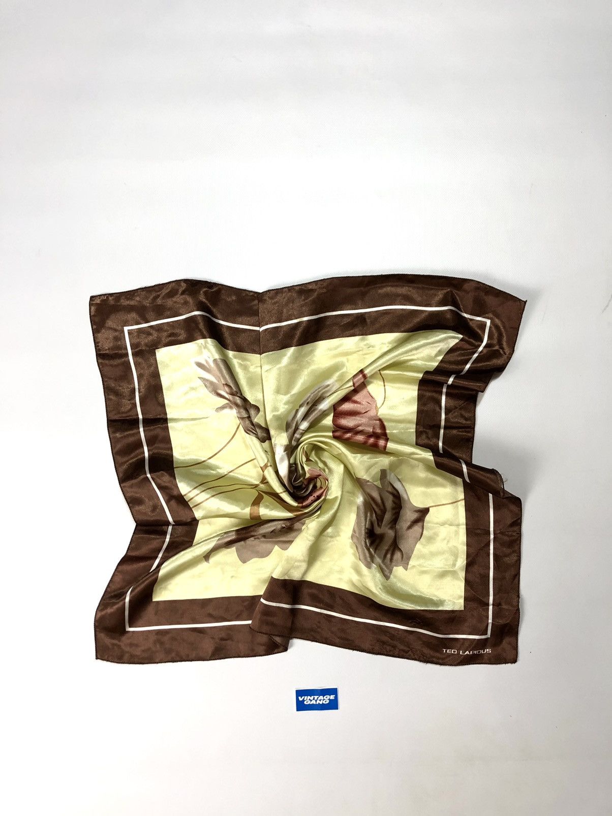 Écharpe Soie Vintage Ted Lapidus 36x135 Cm - Bordeaux - Occasion