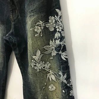 Japanese Brand × Vintage 💣OFFER Vtg SUKAJAN FISH DANCE Embroidery Denim Jeans Size US 36 / EU 52 - 4 Thumbnail