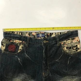 Japanese Brand × Vintage 💣OFFER Vtg SUKAJAN FISH DANCE Embroidery Denim Jeans Size US 36 / EU 52 - 9 Thumbnail