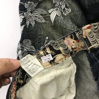 Japanese Brand × Vintage 💣OFFER Vtg SUKAJAN FISH DANCE Embroidery Denim Jeans Size US 36 / EU 52 - 15 Thumbnail