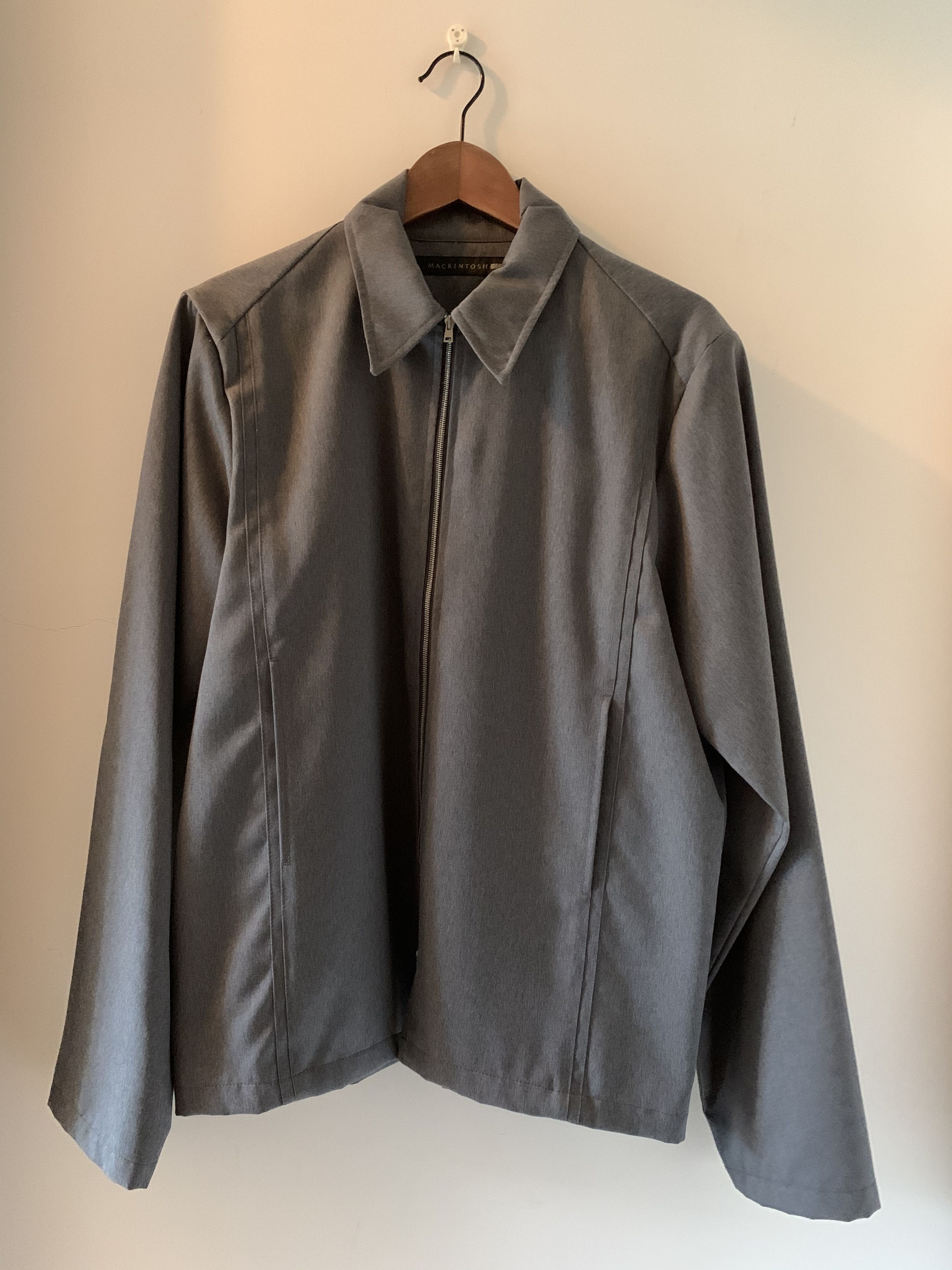image of Kiko Kostadinov x Mackintosh Pleated Gray Jacket in Grey, Men's (Size Medium)
