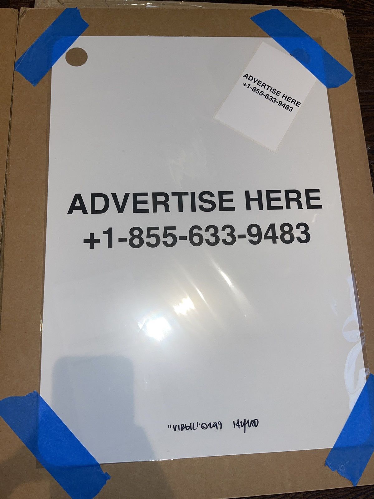 VIRGIL ABLOH SIGNED ADVERTISE HERE CLEAR ART PRINT POSTER /200 OFF