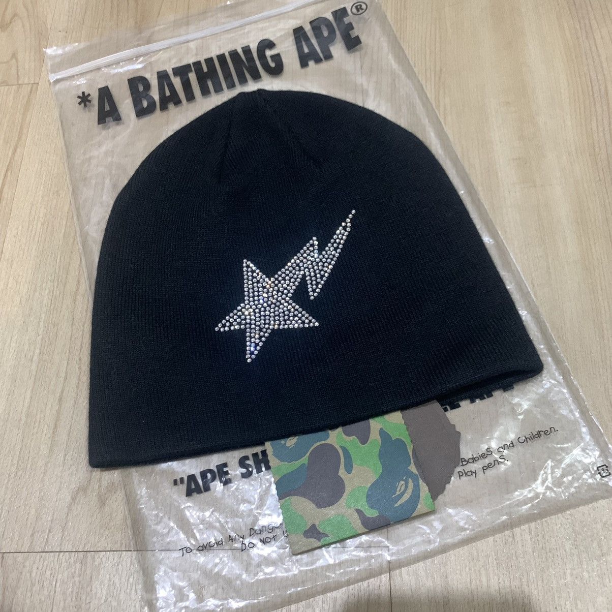 Bape Bapesta swarovski beanie | Grailed