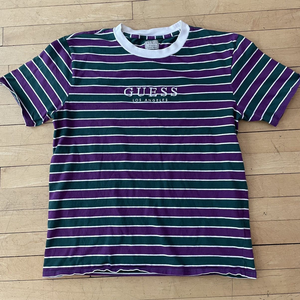 Purple and green guess shirt deals