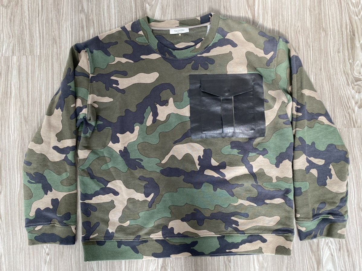 Leather Pocket Camo Pullover