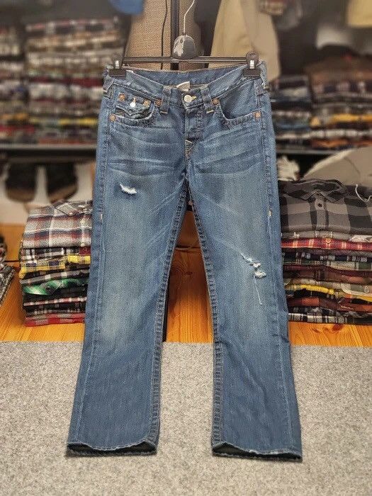 True Religion Vintage True Religion Distressed Denim Jeans Made In Usa Size US 27 - 20 Thumbnail
