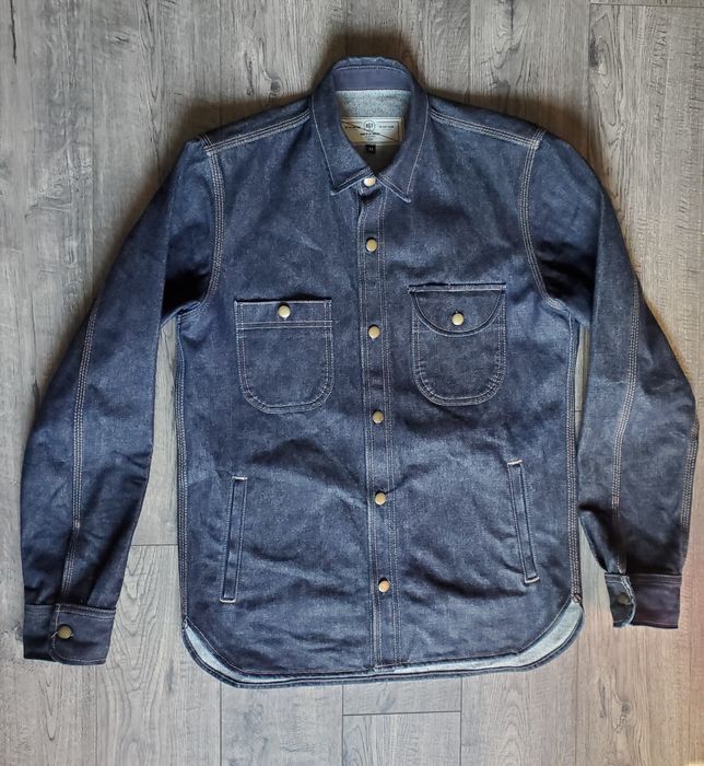 Rogue Territory Rgt Service Shirt In 15oz Indigo Selvedge Denim 