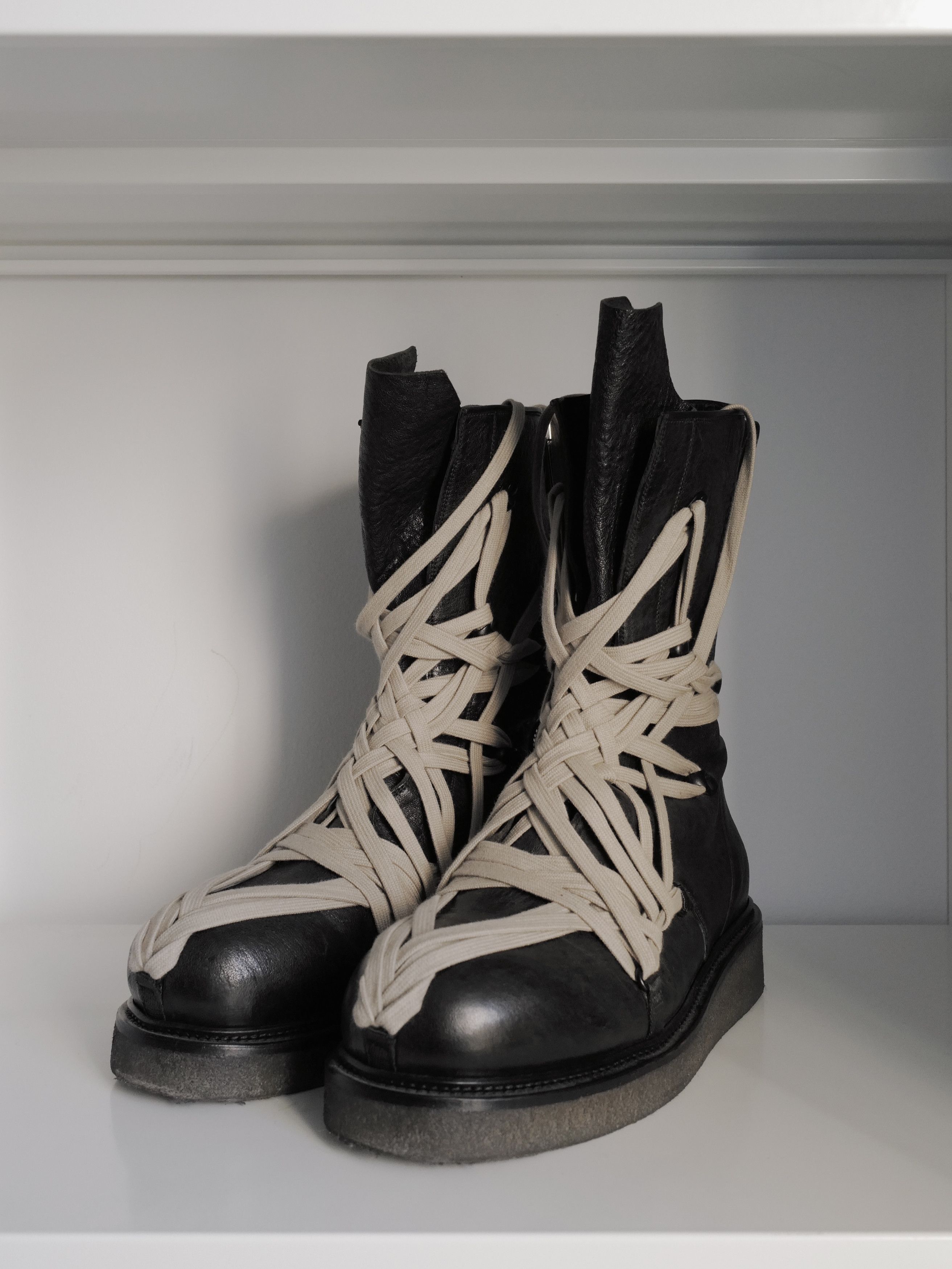 Rick Owens Megalace Army Boots | Grailed